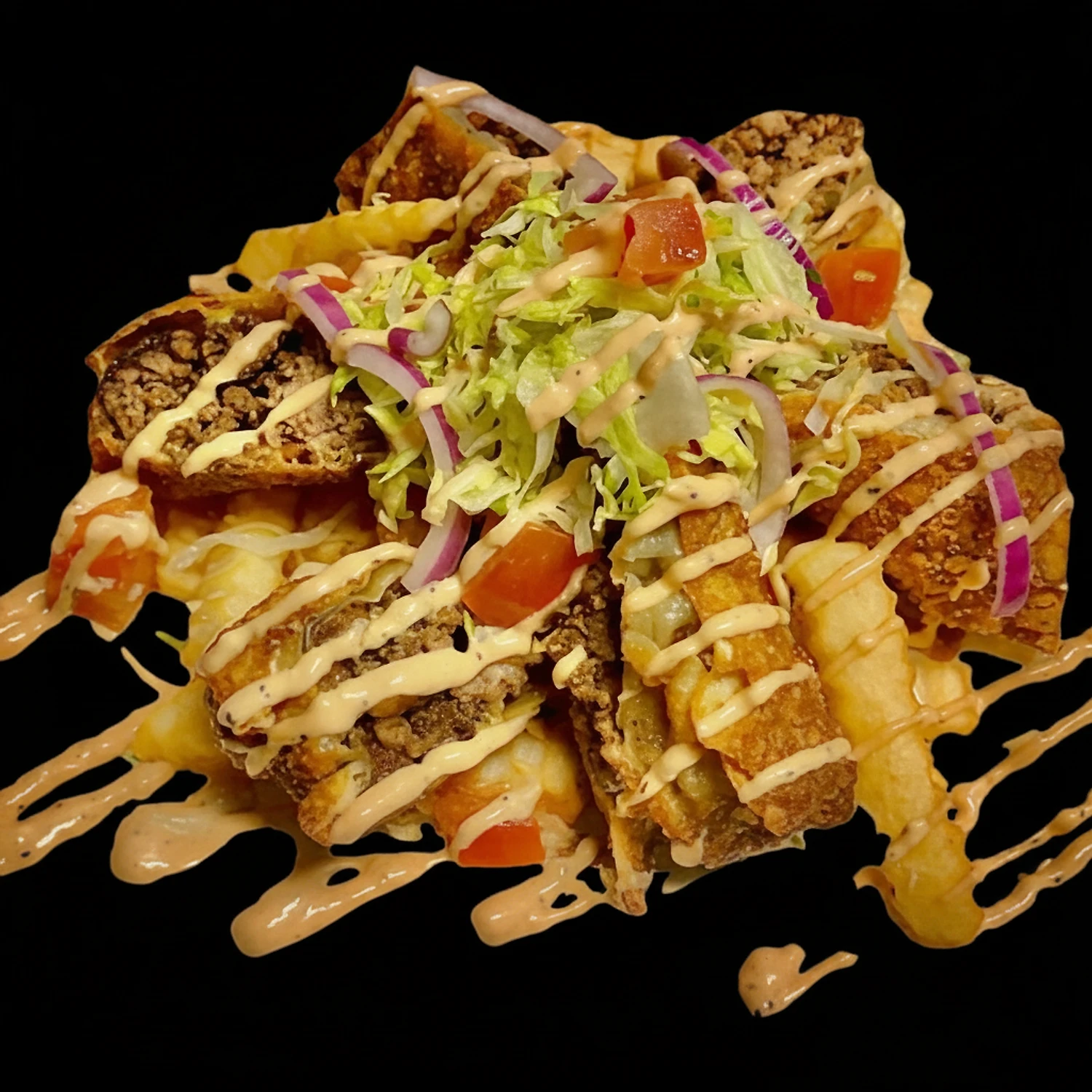 Loaded garlic fries from the Main Event Grill food truck